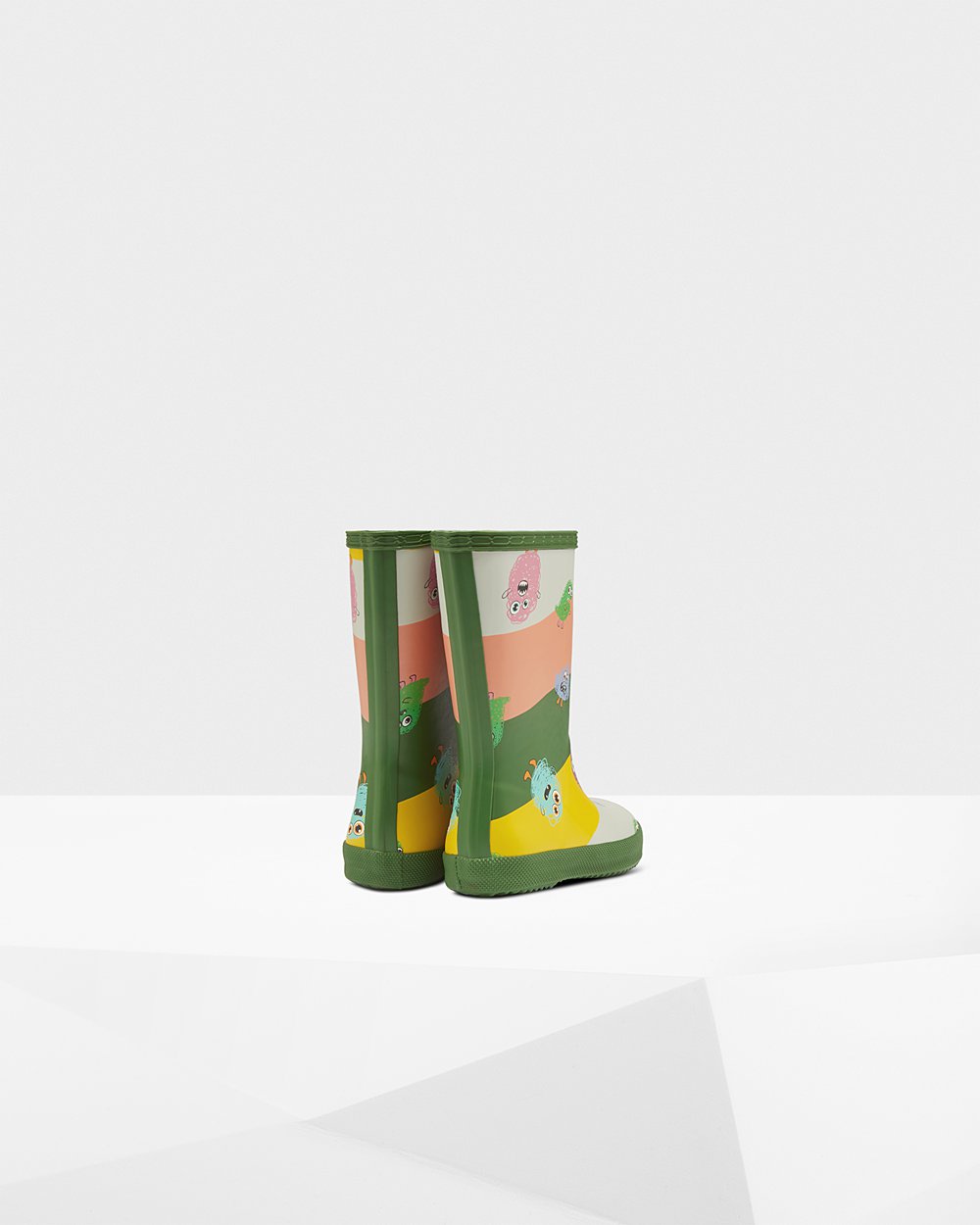 Botas De Agua Hunter Niños Original First Classic Scribble Print - Verde - Argentina 5098HZCBS